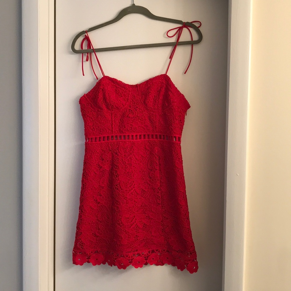 Red mini dress